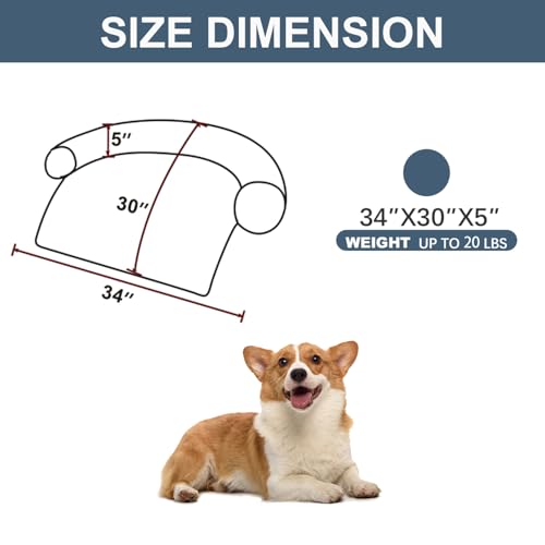 Image of Calming Dogs /Cats Bed Mats, Dog Pad Washable Removable Couch Cover, Plush Long Fur Mat for Pets, Waterproof Lining, Perfect for Small, Medium and Large Dogs and Cats (Navy Blue, 34 inchx30 inch)