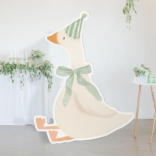 Image of Croblissful One Silly Goose Party Decorations 1st Birthday Backdrop Duck Animal Background Prop for Birthday Baby Shower Party Supplies(Sage Green,Goose)