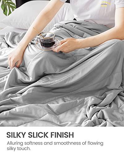 Topblan Cooling Comforter Queen, Cooling Blanket For Summer Throw With Q-Max>0.44 Fabric, Absorbs Body Heats To Keep Cool For Hot Sleepers, Soft & Machine Washable, 79"X 86" Grey #TOP3