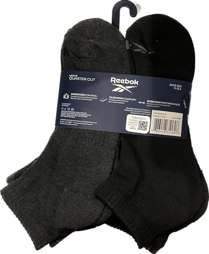Reebok 6 PACK MEN'S QUARTER CUT SOCKS SHOE 6-12.52