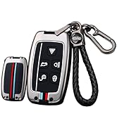Ontto Car Key Cover Case Key Fob Cover For Land Rover Discovery 4 Sport Defender LR4 LR2 Freelander 2 Range Rover Sport Evoque Jaguar Leather Smart - View #7