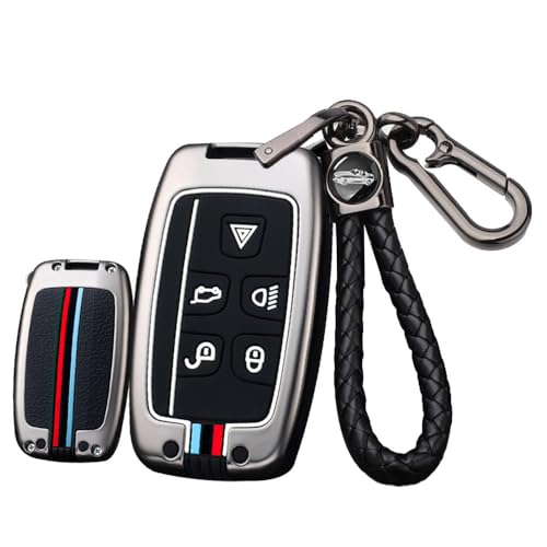 Coque de clé Land Rover Discovery Range Rover Jaguar étui métal avec porte-clés