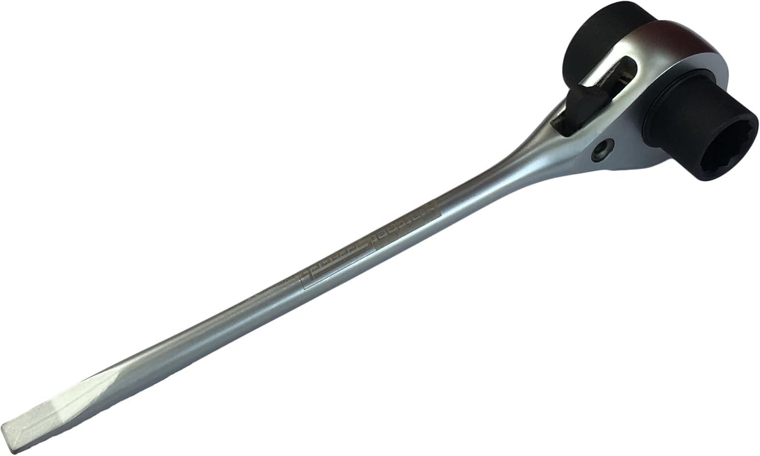 RatchetScrench Chainsaw Maintenance Tool – Dual 13 mm & 19 mm T-Bar Wrench – Cold-Forged Chrome Vanadium Steel with Dual-Taper Groove-Cleaner Tip