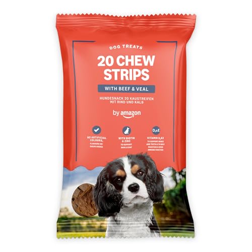 by Amazon - Snack per cane, 20 masticare strisce con manzo e vitello, 200 g