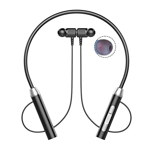 Kueohse Auriculares inalámbricos Bluetooth tipo nuca estéreo supresión de ruido universal tarjeta de enchufe deportivo micrófono auricular negro