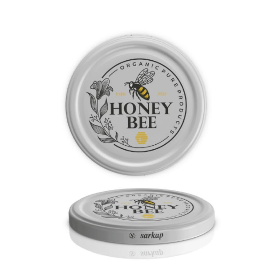 SARKAPTwist Off Canning Lids – 82mm Reusable Canning Lids Set of 10 Twist off Lug Lids (Honey Bee)