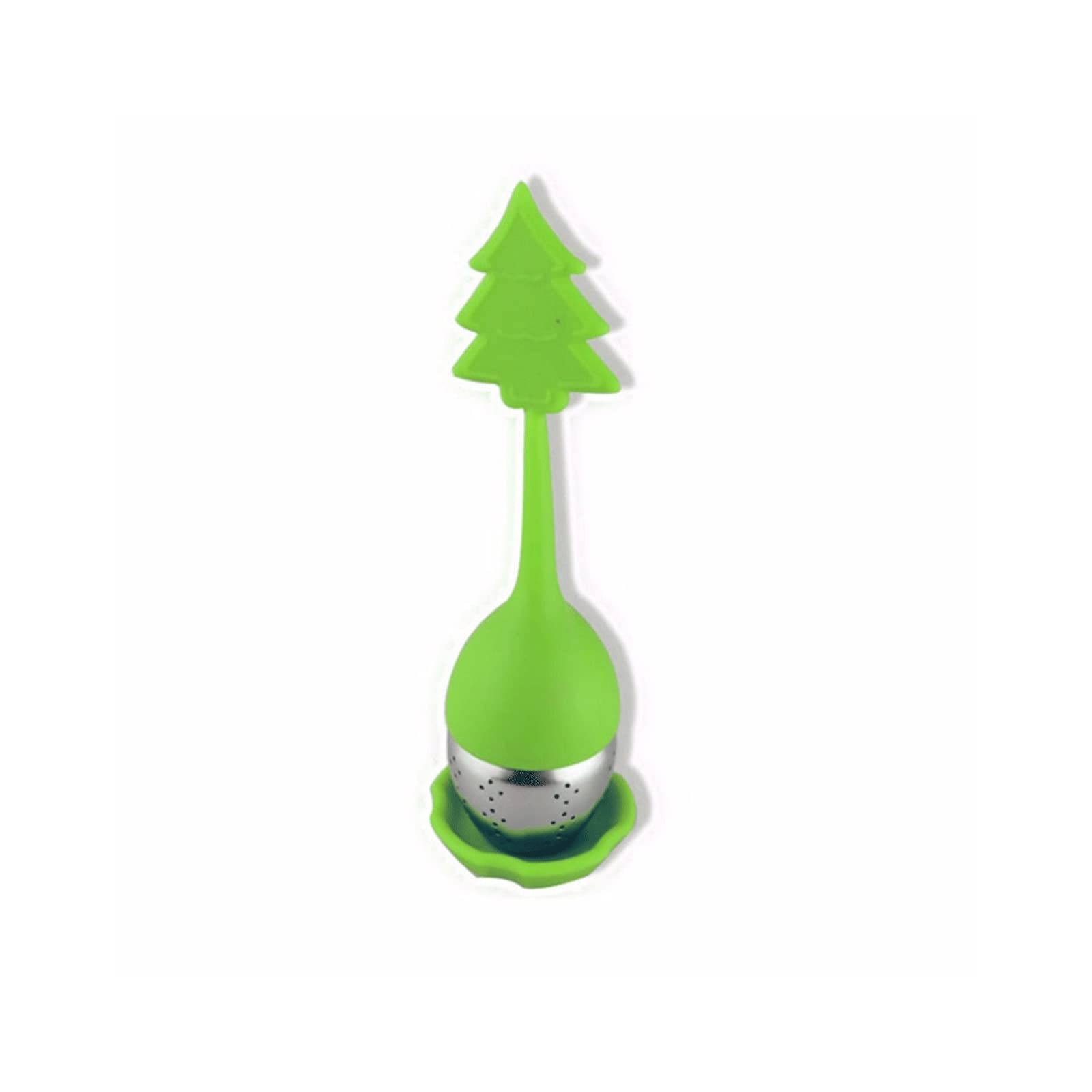 Colino da tè in silicone, infusore per erbe e spezie, colino da cucina (verde)