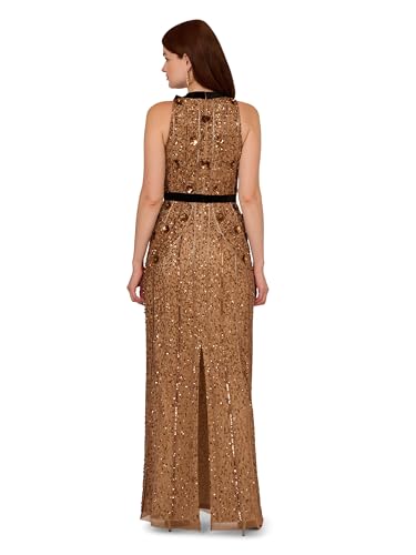 Adrianna Papell Women's Beaded Halter Long Dress2