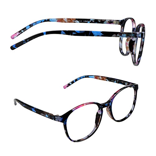 Image of Vintage Round Progressive Multifocal Presbyopic Glasses, Photochromic Gray Sunglasses for Men Women Readers (Floral,+0.00 /+1.00 Magnification)