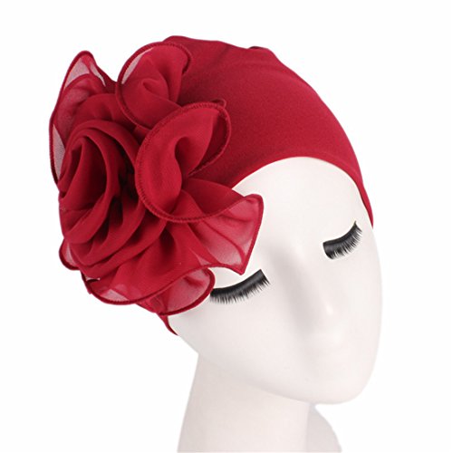 Qhome Women King Size Flower Stretchy Beanie Turban Bonnet Chemo Cap For Cancer Patients Ladies Bandanas African Head Wrap #TOP5