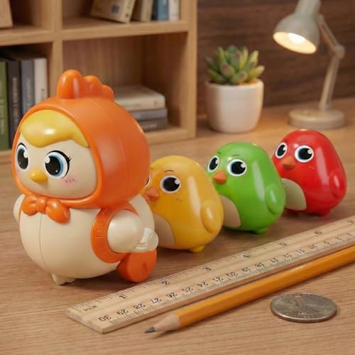 Image of Chicken Toys for Kids, Swinging Chain String Magnetic Hen with Chick Learning to Crawl Spring Toy, Crawling Wind-up Duck, Walking Chicken Cute Windup Toy for Boys Girls Toddler