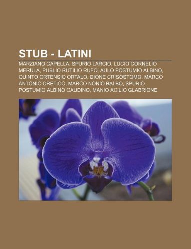 Amazon.co.jp Stub Latini Marziano Capella, Spurio Larcio, Lucio