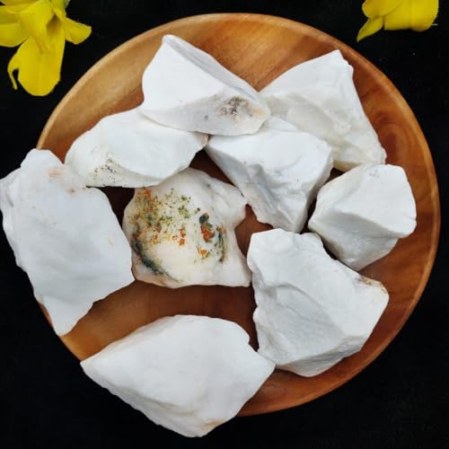 Image of White Agate Raw Crystal Stone 500g | 2-4 Pcs of Natural Healing Gemstone for Emotional Healing, Protection & Grounding Energy | Decorative Stones for Home Decor, Office & Vastu