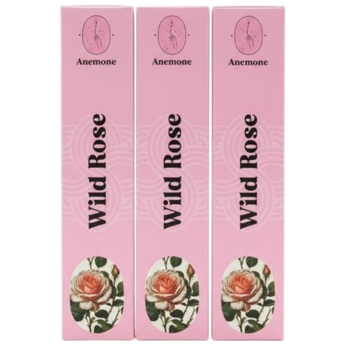Encens Anemone – 100% Naturel & Artisanal | Parfum Frais et Purifiant (3 boîtes, Rose Sauvage)