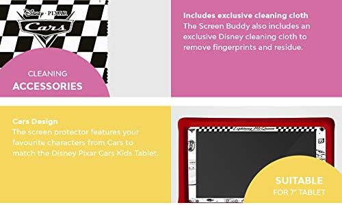 Pebble Gear Disney Pixar Cars 7 Inch Kids Tablet Screen Protector, 9H Tempered Glass with Cars Motif, Maximum Protection - Image 4