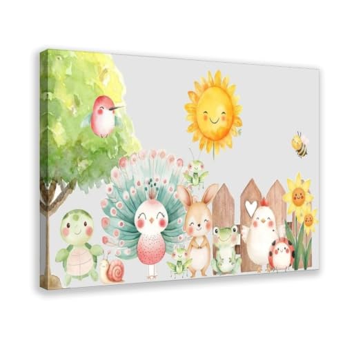 Peinture décorative animaux mignons sur toile premium de 40,6 x 61 cm
