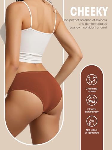 Image of Cotton Underwear for Women Stretch Low Rise Bikini Panties 6 Pack