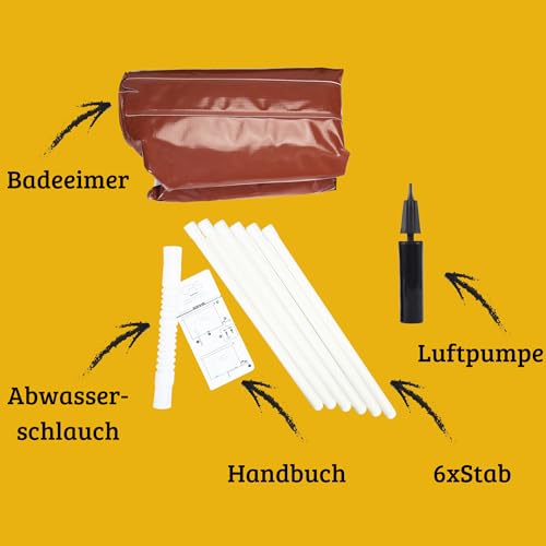 CRS faltbare Badewanne für Dusche Erwachsene/Kinder | Outdoor Eisbad | faltbare Eistonne | Eisfass für innen & außen | Eiswanne für zuhause | Für Wim-Hof Methode | Tauchbecken Sauna (Braun 75cmØ)