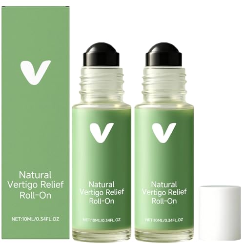 2 Pack Anti-Dizzy Roll-On for Vertigo Relief Natural Essential Oils Fast-Acting Dizziness Relief Portable 10ml Rollerball for Travel Comfort Daily Use Temples Neck Nape Quick Ease