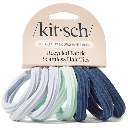 Kitsch Seamless Hair Ties No Damage - Garden Bouquet, 8pcs | Stretchable Hair Bands, Strong All-Day Hold Hair, Rubber Bands For Hair, Ponytail Holders | Hair Accessories for Everyday Use - image 1