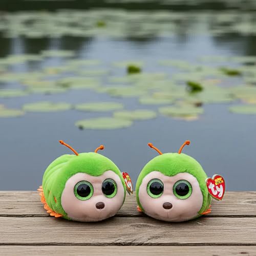 TY Beanie Boos – Pilar die Raupe mit großen und glitzernden grünen Augen, das Plüschtier mit großen glitzernden Augen – 15 cm – T37375
