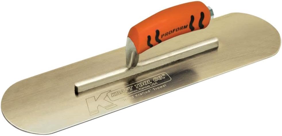 Kraft Tool CF277PF Gold Stainless Steel Pool Trowel with ProForm Handle, 14 x 4-Inch,Multi