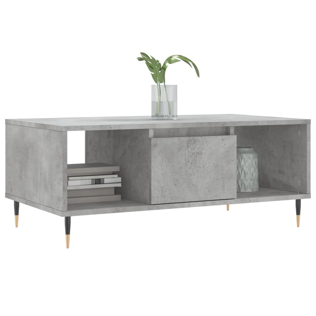 Homgoday Tavolino da caffè grigio cemento, 90 x 50 x 36,5 cm, in legno ingegnerizzato, tavolino da tè per soggiorno, sala d'accoglienza degli ospiti, camera da letto e ufficio mobili tipo 2
