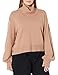 The Drop Women's @lucyswhims Side Button Cropped Turtleneck Sweater, Praline, S