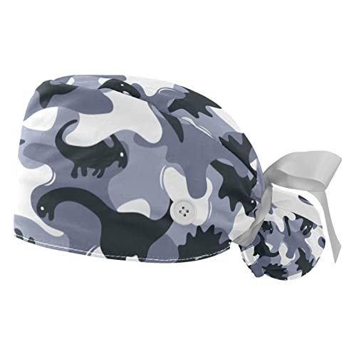 Chapeaux de travail d'infirmier JDEZ lot de 2 calots dinosaure