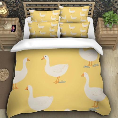 Parure de lit oies 140x200cm housse de couette microfibre douce 3D