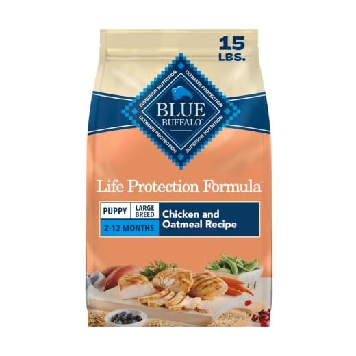 Blue Buffalo Life Protection Formula Large Breed Puppy Dry Dog Food with DHA, Vital Nutrients & Antioxidants, Made with Natural Ingredients, Chicken & Brown Rice Recipe, 15-lb. Bag