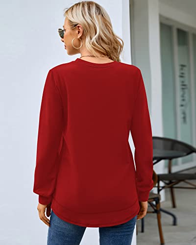 Image of MOLERANI Sweatshirts for Women Casual Long Sleeve Crewneck Shirt Tunic Tops | Pullovers, Soft Lightweight Warm Fabric, Loose Fit, Fall Winter Trendy Clothes, Daily Wear, Workout, Outdoor Outfits