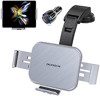 DOODBI Dual Coils Wireless Car Charger Mount for Galaxy Z Fold 4/3 car Mount/Accessories, Fast Charging Phone Holder for iPhone 13 Pro Max,Wireless Car Charger With PD3.0 car charger