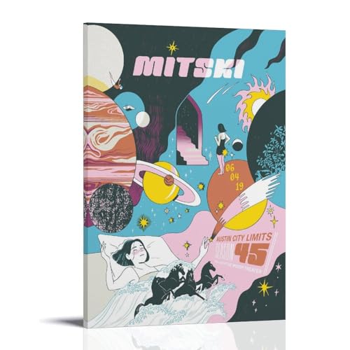 WATERA Mitski Music Poster for Room Aesthetic Canvas Wall Art Bedroom Decor 16x24inch(40x60cm), Frame-style-2