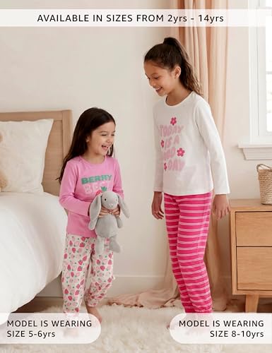 Image of Amazon Brand - Symbol Girls Girls Night Dress | 100% Cotton T-Shirt & Pyjama Set | Age 2-14 Years