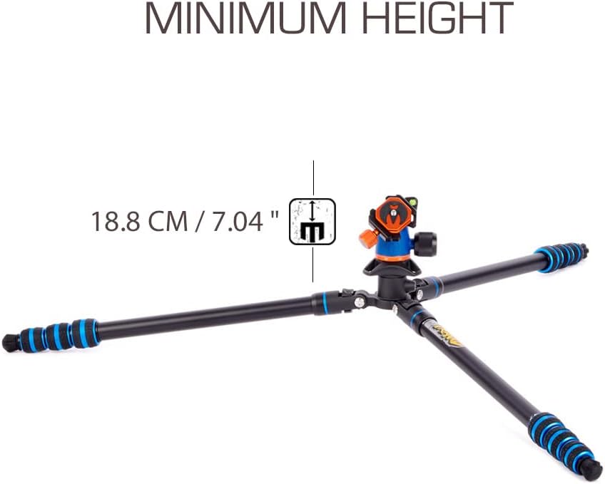 3 Legged Thing Punks Travis 2.0 Magnesium Alloy General Use Tripod - Adjustable, Multi-use Camera Tripod with Three Detachable Legs - Blue/Black (TRAVISBLUE2.0)