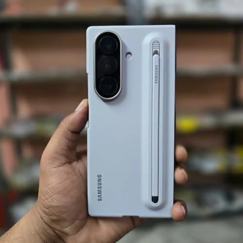 Image of Magnetic Original for Samsung Galaxy Z Fold 7 Case /Cover with S Pen & Front Screen Protector | 360 Full Protection Cover | Slim Matte Hard Back Case | Premium Shockproof Design (Light Gray)