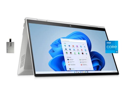 Hp 2022 Envy X360 2-In-1 15.6" Fhd Touchscreen Laptop, Intel Core I5-1135G7, 32Gb Ram, 1Tb Pcie Ssd, Full-Size Keyboard, Iris Xe Graphics, Hd Webcam, Win 11 Pro, Silver, 32Gb Snow Bell Usb Card #TOP17
