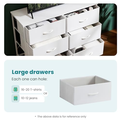 Image of OLIXIS 6 Drawers Storage Organizers Units, Closet Organizers and Storage for Clothes, Fabric Storage Drawer TV Stand for Living Room, Chest of Dresser in 31.5 inch D x 11.8 inch W x 31.5 inch H, White