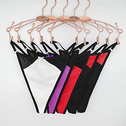 Psefnagx Sexy Thongs Hollow Out Varity Of T-Back Cheeky Underwear 5 Pcs G Strings Cotton Panties Size Small #TOP1