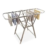 Tendedero plegable de alta resistencia, acero inoxidable, plegable, con alas,...