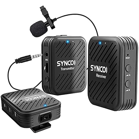 SYNCO Wireless Lavalier Microphone, G1(A2) 2.4G Lapel Clip Mic with Transmitter Receiver for Smartphone Tablet Camera DSLR Youtube Video Live Streaming Vlog, Wireless-Lavalier-Microphone-SYNCO-G1A2 Cover