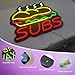 Subs Neon Sign for Business, Subs LED Sign Subs Neon Open Sign for Sandwich, Pure Acrylic Display Board with 12V Power Supply. (16