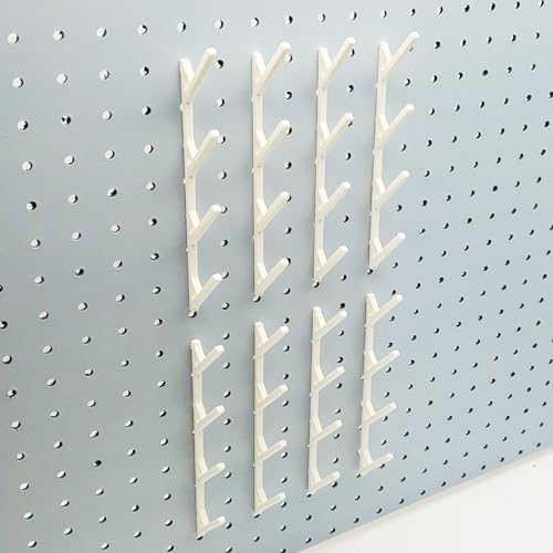Pegboard Thread Storage, Compatible with 1/4" Pegboards, Sewing Organization for Spools up to 35mm Diameter (8, Matte White)