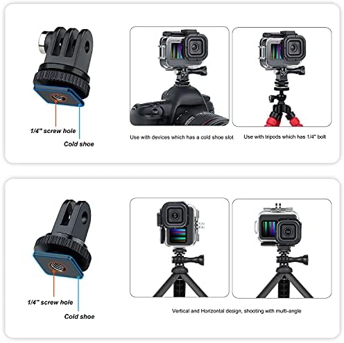 SOONSUN Waterproof Case for GoPro HERO 11 / 10 / 9 Black with 4-Pack Diving Filter - 60M Underwater Protective Housing Case for GoPro HERO11 10 9 Black with Red, Light Red, Magenta, 5x Macro Filters