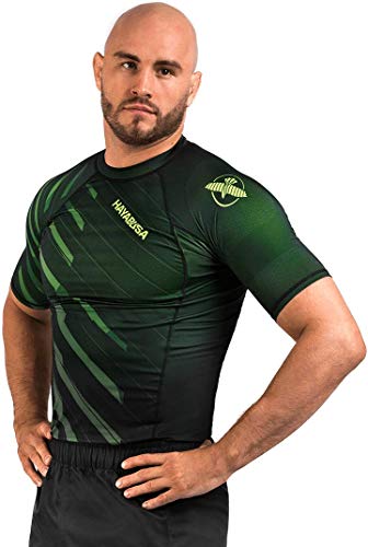Hayabusa Metaru Short Sleeve Jiu Jitsu Rashguard - Green, Large