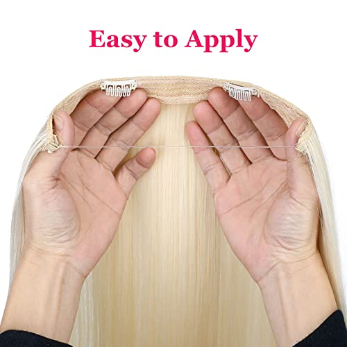 Xbwig Hair Extensions Straight Invisible Wire Extension Adjustable Fish Line Clip In Hairpiece 24 Inch For Women Heat-Resistant Synthetic Fiber #TOP3