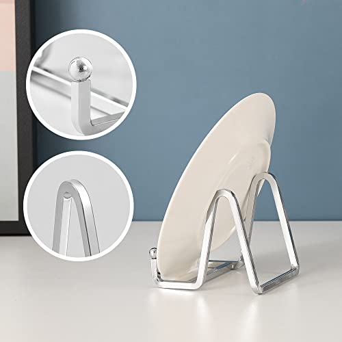 Plate Holder Easel Display Stand - 3 Inch Metal Plate Stands For Display - Tabletop Picture Stand - Silver Iron Easels For Display Pictures | Photo Frames | Book | Decorative Plates | Plaque - 1 Pack #TOP1