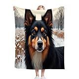 Gumntun Kuscheldecke Kinder 100x150 cm Schwarzer SchäFerhund, Weich und Gemütlich Flanelldecke,...