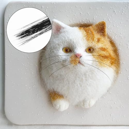 Image of 300PCS Simulated Cat Whiskers for Face Costume, Craft Animal Whiskers Black and Brown 3 Inch Faux Fur Needle Felting Animal Whisker for Crafting